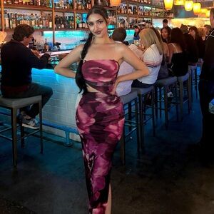 SOLD! Windsor Stunning Favorite Strapless Cutout Floral Maxi Dress